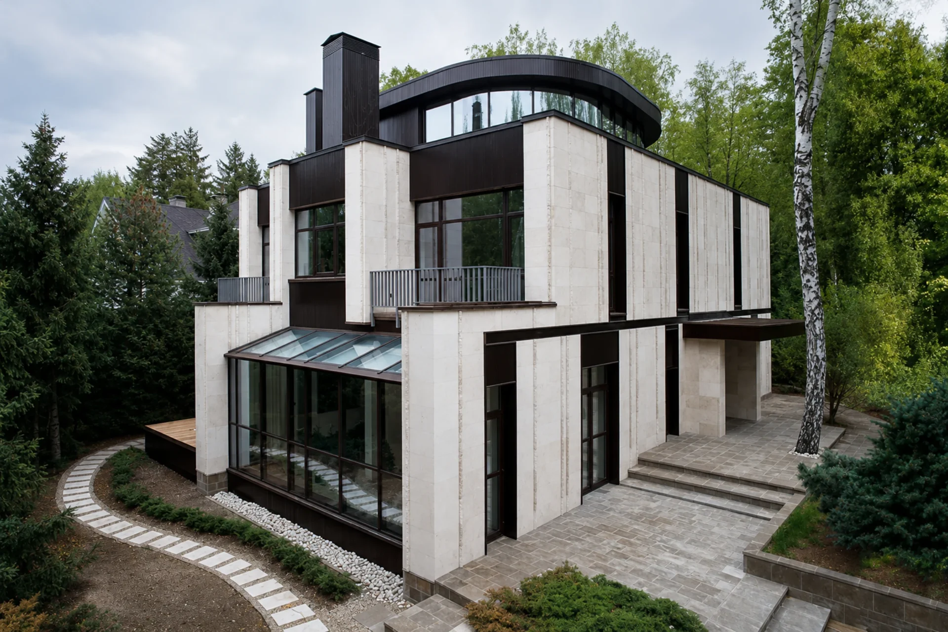 Остекление дома в стиле модернизма — реализованный проект Infacade CS-9SH