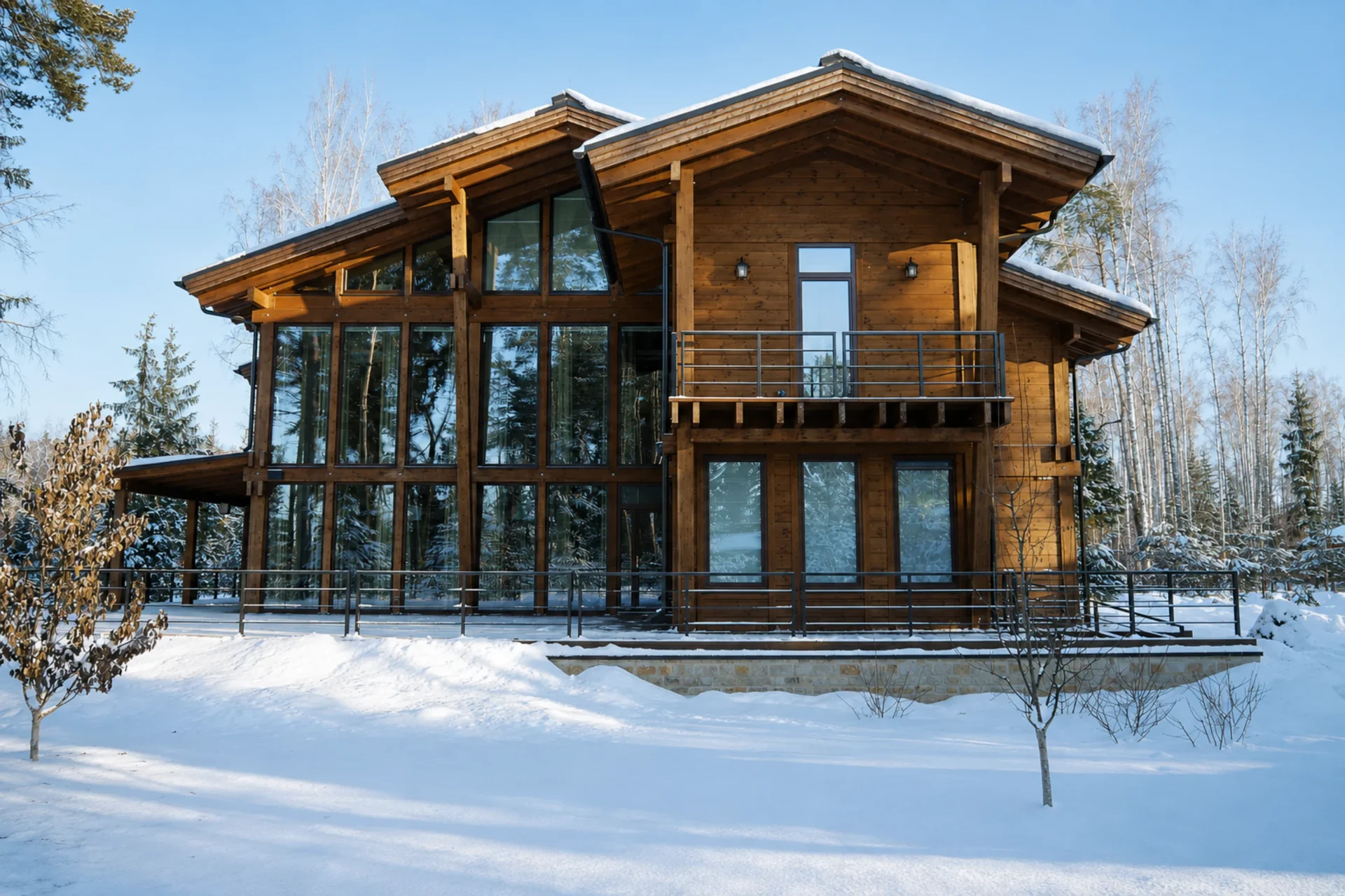 Остекление деревянного дома — реализованный проект остекления Infacade