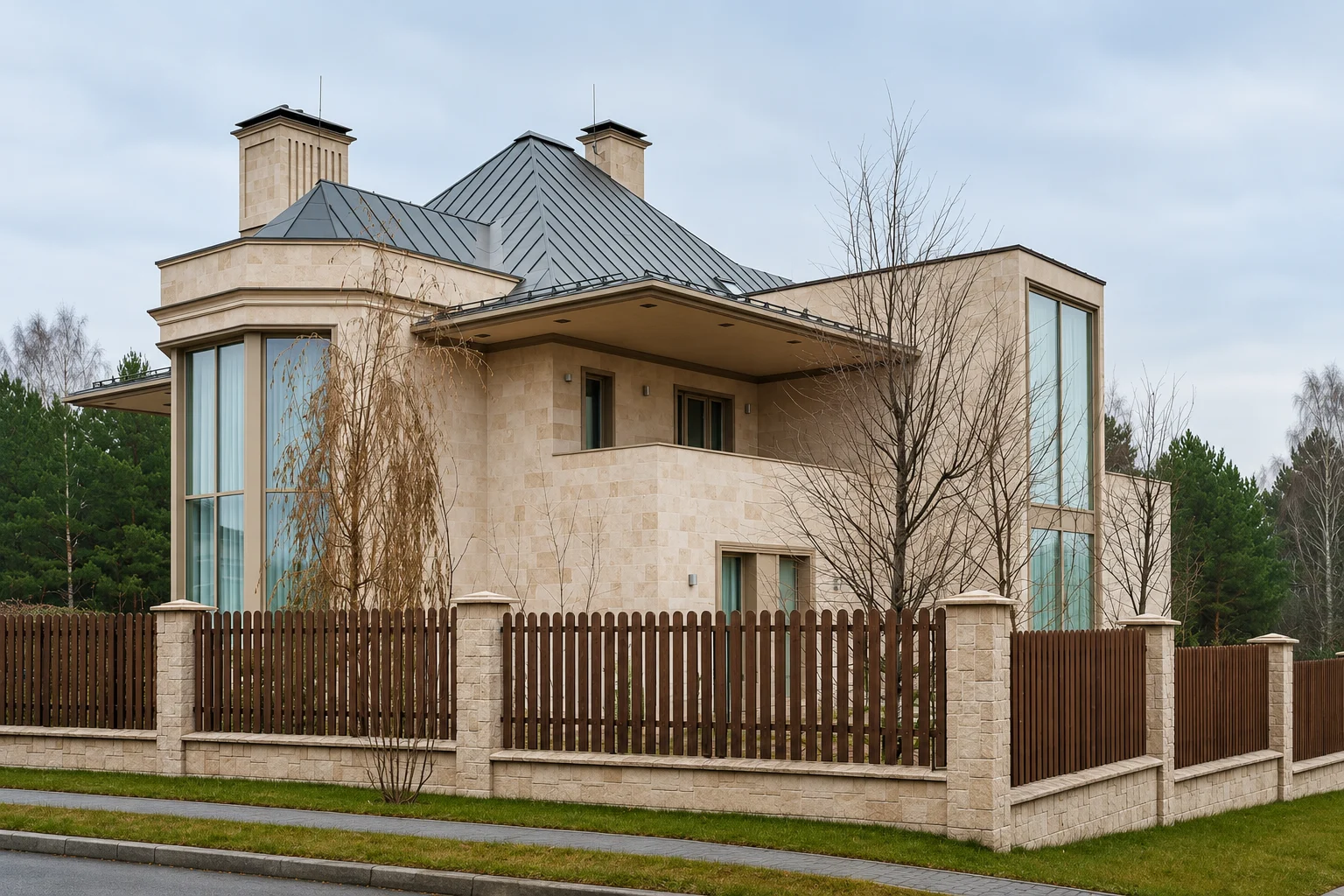 Остекление дома в современном стиле — реализованный проект остекления Infacade